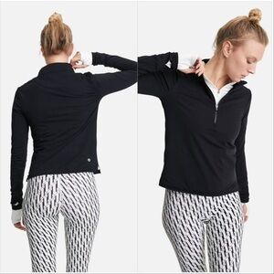 ALL ACCESS NYC Womens Black Long Sleeve Quarter-Zip Top